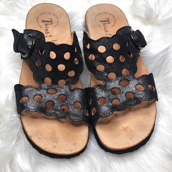 Think! Shoes - Think! Laser cut cork soled slip on sandals EU38